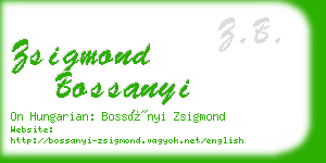 zsigmond bossanyi business card